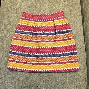 Anthropologie Nomad Morgan Carpenter Skir Size Small Jacquard Stripe Embroidered